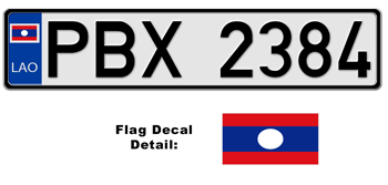LAOS EUROSTYLE LICENSE  PLATE  --