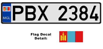 MONGOLIA EUROSTYLE LICENSE  PLATE  --