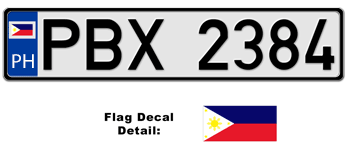 PHILIPPINES EUROSTYLE (PH) LICENSE  PLATE  --