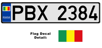 MALI EUROSTYLE LICENSE  PLATE  --