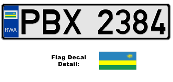 RWANDA EUROSTYLE LICENSE  PLATE  --