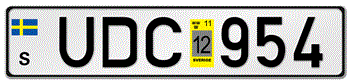 SWEDEN EURO LICENSE PLATE PERFECT FOR YOUR VOLVO OR SAAB  -