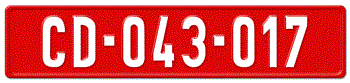 SPAIN (ESPANA) DIPLOMAT EURO RED LICENSE  PLATE  --