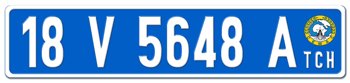 CHAD LICENSE  PLATE intbchd