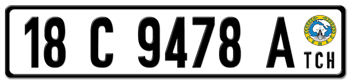 CHAD LICENSE  PLATE intchad