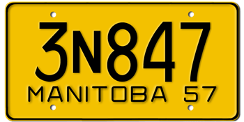 1957 MANITOBA LICENSE PLATE -