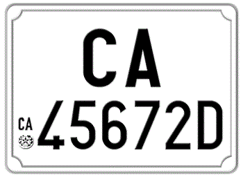 ITALY EURO SQUARE LICENSE PLATE PROVINCE OF CAGLIARI ISSUED BETWEEN 1977 TO 1994. -