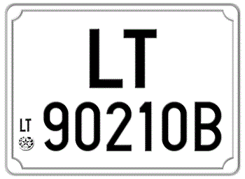 ITALY EURO SQUARE LICENSE PLATE PROVINCE OF LATINA ISSUED BETWEEN 1977 TO 1994. -