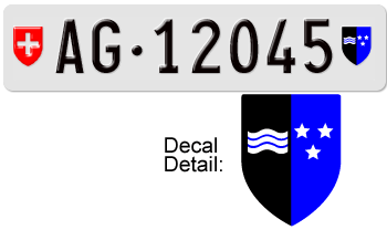 SWITZERLAND(AARGAU) SWISS LICENSE PLATE --