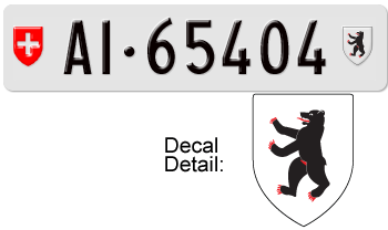 SWITZERLAND(APPENZELL INNERRHODEN) SWISS LICENSE PLATE --