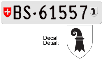SWITZERLAND(BASEL-STADT) SWISS LICENSE PLATE --