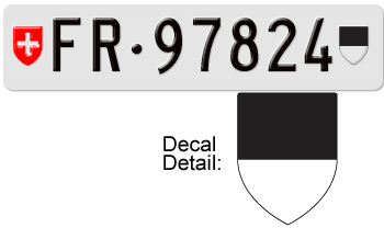SWITZERLAND(FRIBOURG) SWISS LICENSE PLATE --