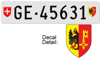 SWITZERLAND(GENEVA -  Genève) SWISS LICENSE PLATE --