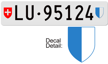 SWITZERLAND(LUCERNE) SWISS LICENSE PLATE --
