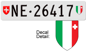 SWITZERLAND(NEUCHÂTEL) SWISS LICENSE PLATE --