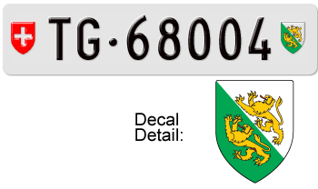 SWITZERLAND(THURGAU)  SWISS LICENSE PLATE --