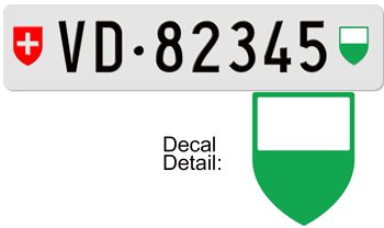 SWITZERLAND(VAUD) SWISS LICENSE PLATE --