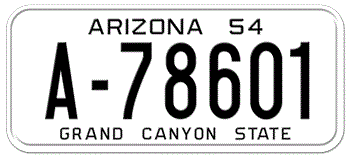 1954 ARIZONA STATE LICENSE PLATE -