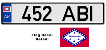 ARKANSAS EUROSTYLE LICENSE  PLATE  --