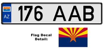 ARIZONA EUROSTYLE LICENSE  PLATE  --