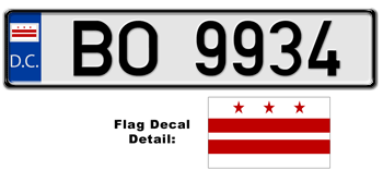 DISTRICT OF COLUMBIA EUROSTYLE LICENSE  PLATE  --