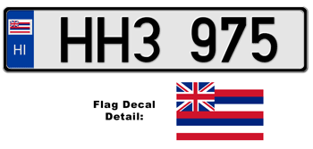 HAWAII EUROSTYLE LICENSE  PLATE  --