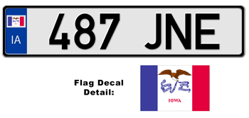 IOWA EUROSTYLE LICENSE  PLATE  --