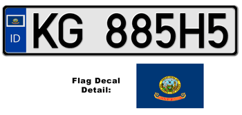 IDAHO EUROSTYLE LICENSE  PLATE  --