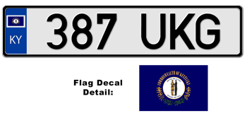 KENTUCKY EUROSTYLE LICENSE  PLATE  --