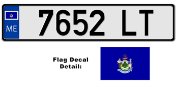 MAINE EUROSTYLE LICENSE  PLATE  --