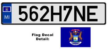 MICHIGAN EUROSTYLE LICENSE  PLATE  --