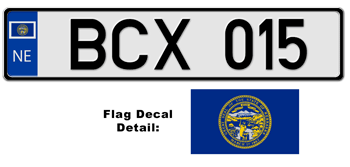 NEBRASKA EUROSTYLE LICENSE  PLATE  --