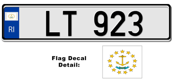 RHODE ISLAND EUROSTYLE LICENSE  PLATE  --