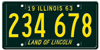 1963 ILLINOIS STATE LICENSE PLATE -