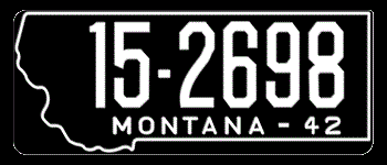 1942 MONTANA STATE LICENSE PLATE -