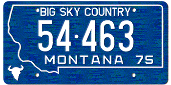 1975 MONTANA STATE LICENSE PLATE -